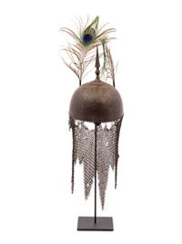 A Persian Khula Khud Helmet with Shield and Sword