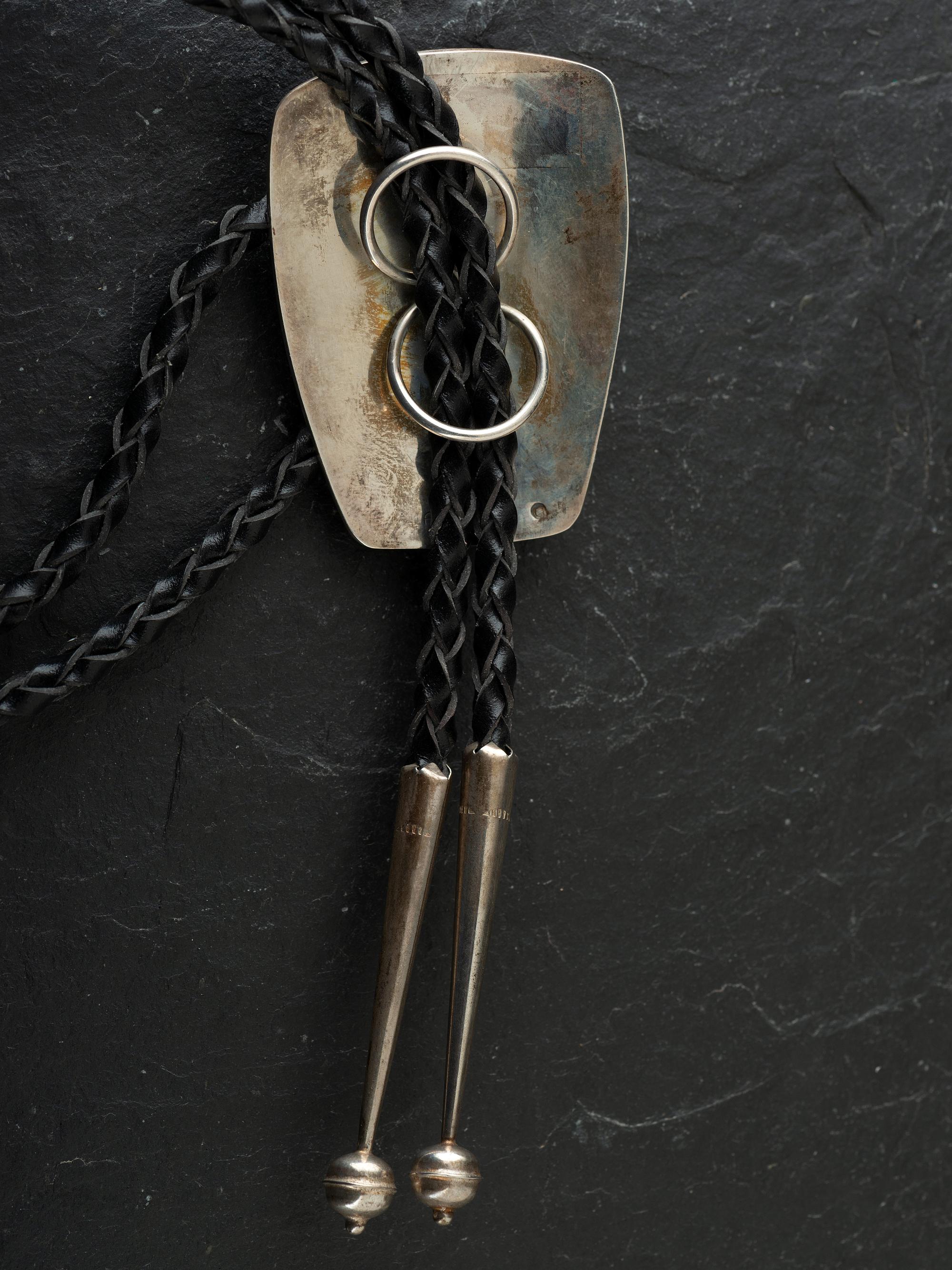 Silver Overlay and Turquoise Bolo Tie