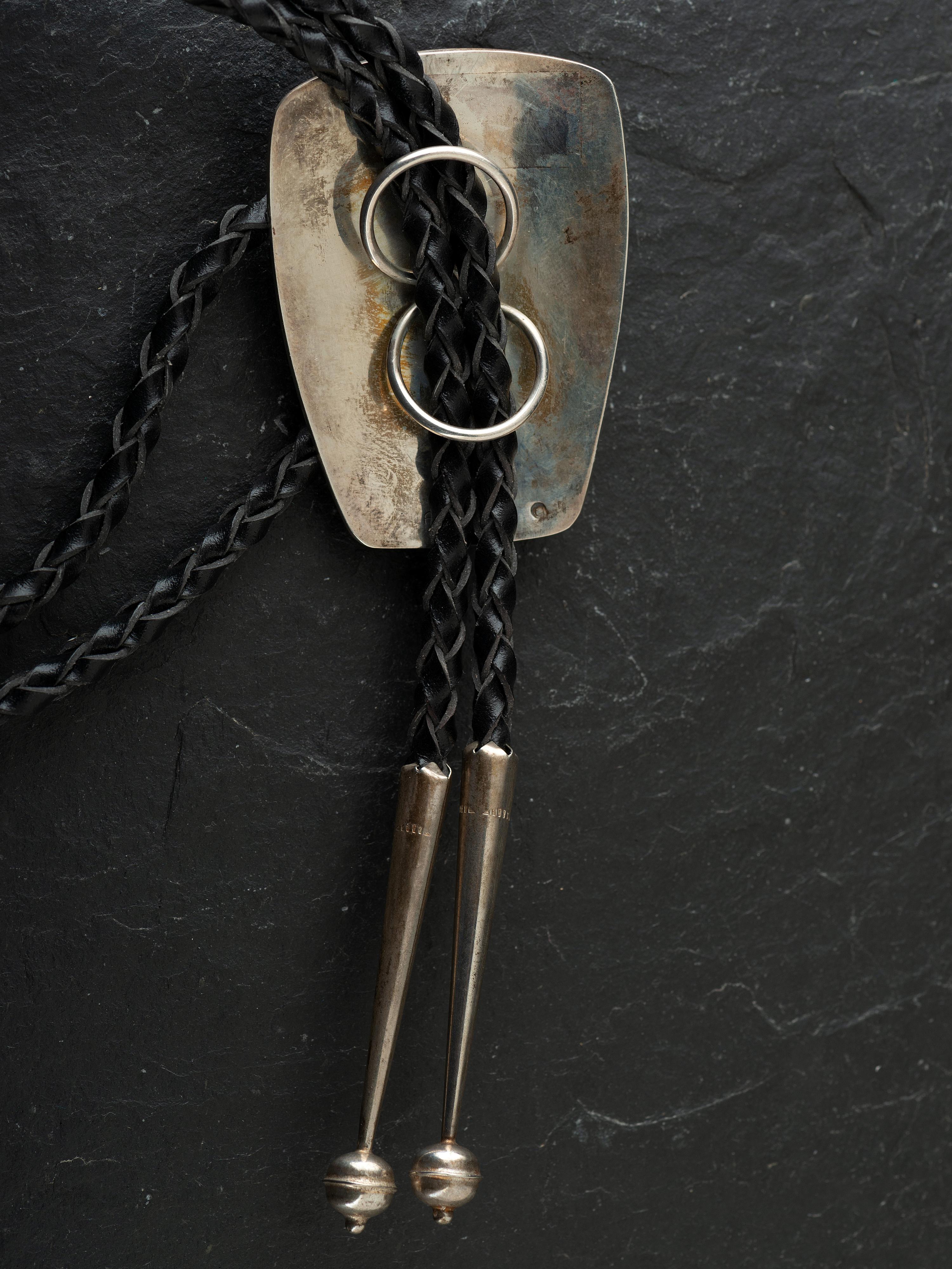 Silver Overlay and Turquoise Bolo Tie