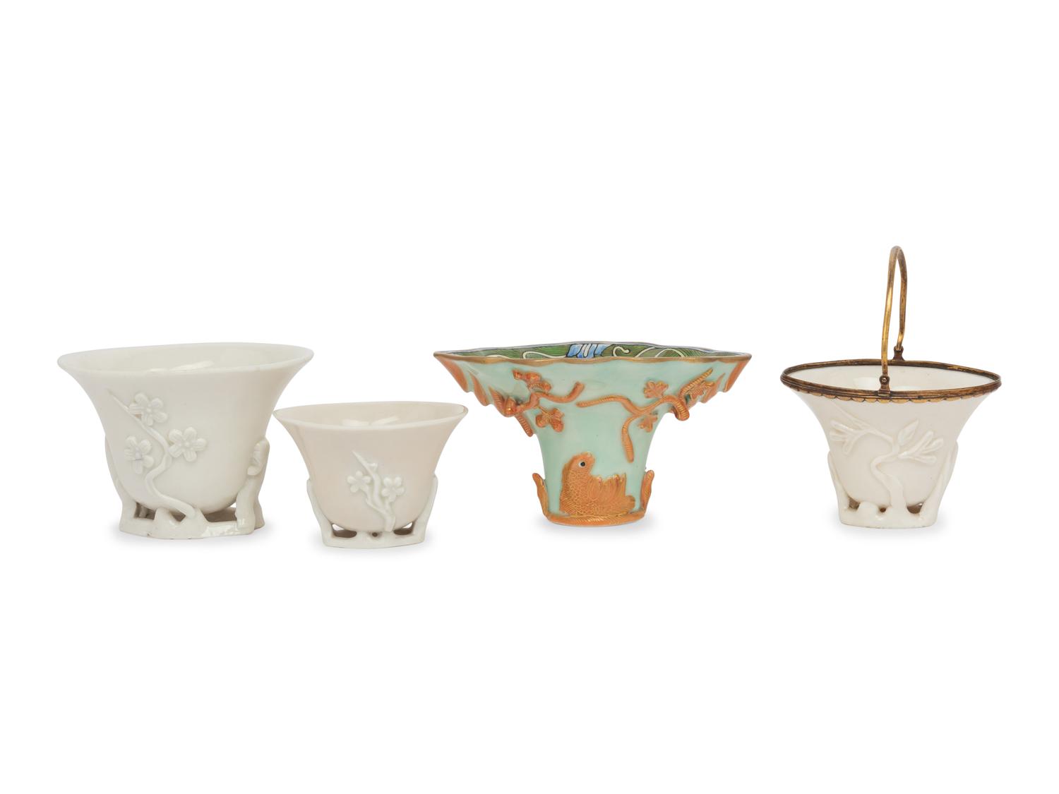 Four Porcelain Libation Cups
