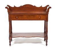 A Mahogany Wash Stand Height 34 1/2 x width 37 3/4 x depth 15 1/2 inches.