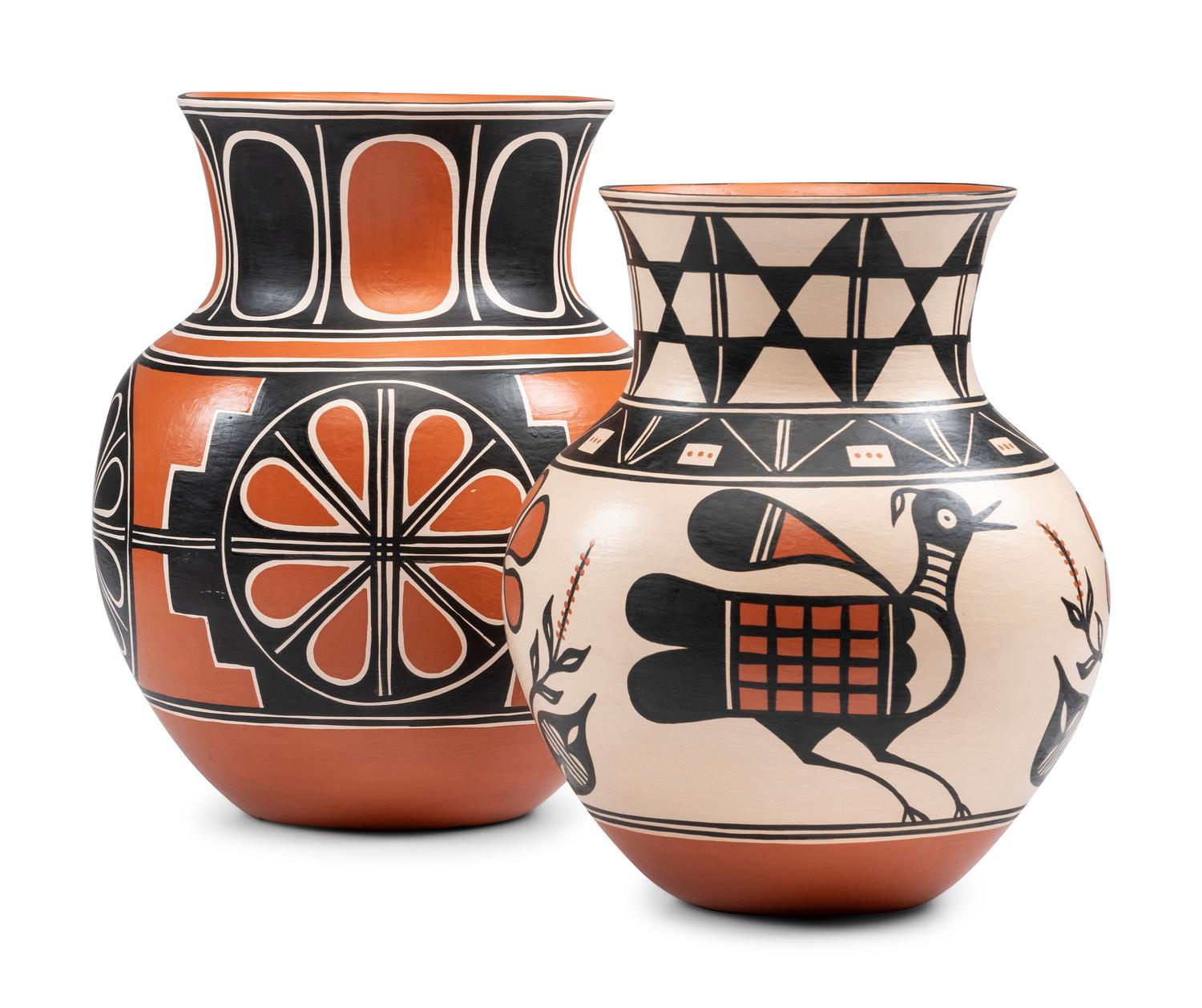 Polychrome Pottery Vases