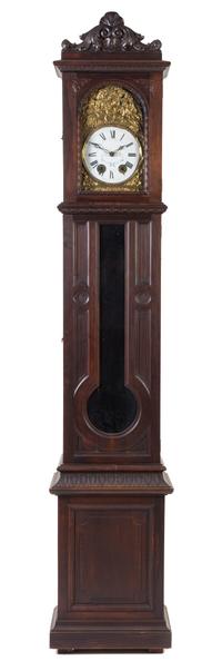 A Continental Walnut Tall Case Clock Height 97 inches. — LATE 19TH CENTURY