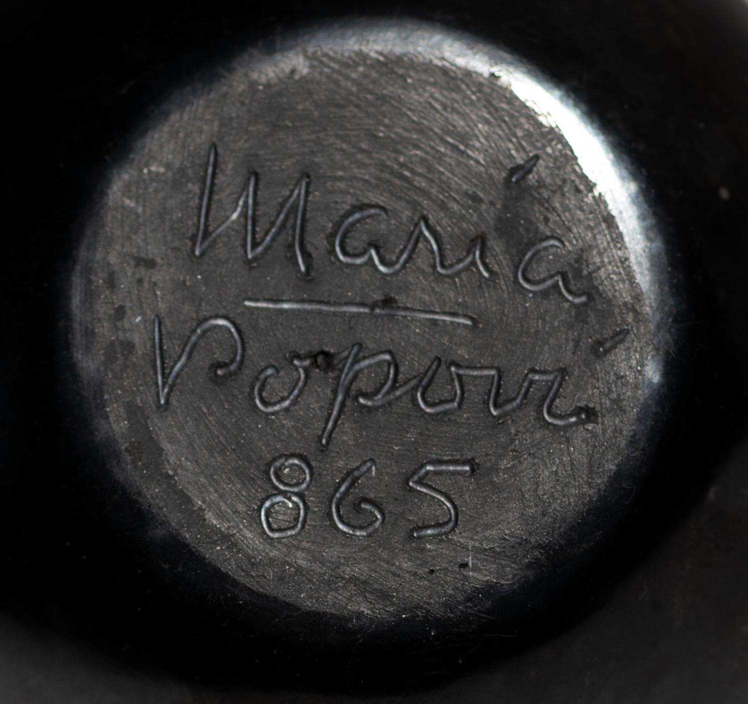 Blackware Pottery Jar, with Avanyu August 1965