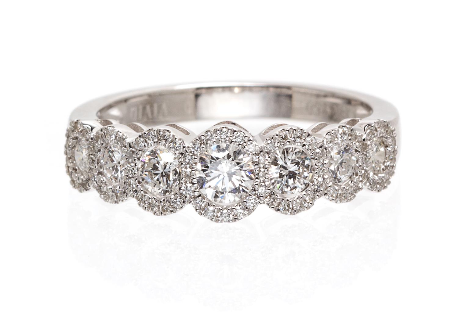 An 18 Karat White Gold and Diamond Ring, 2.20 dwts.