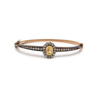 YELLOW SAPPHIRE AND DIAMOND BANGLE BRACELET