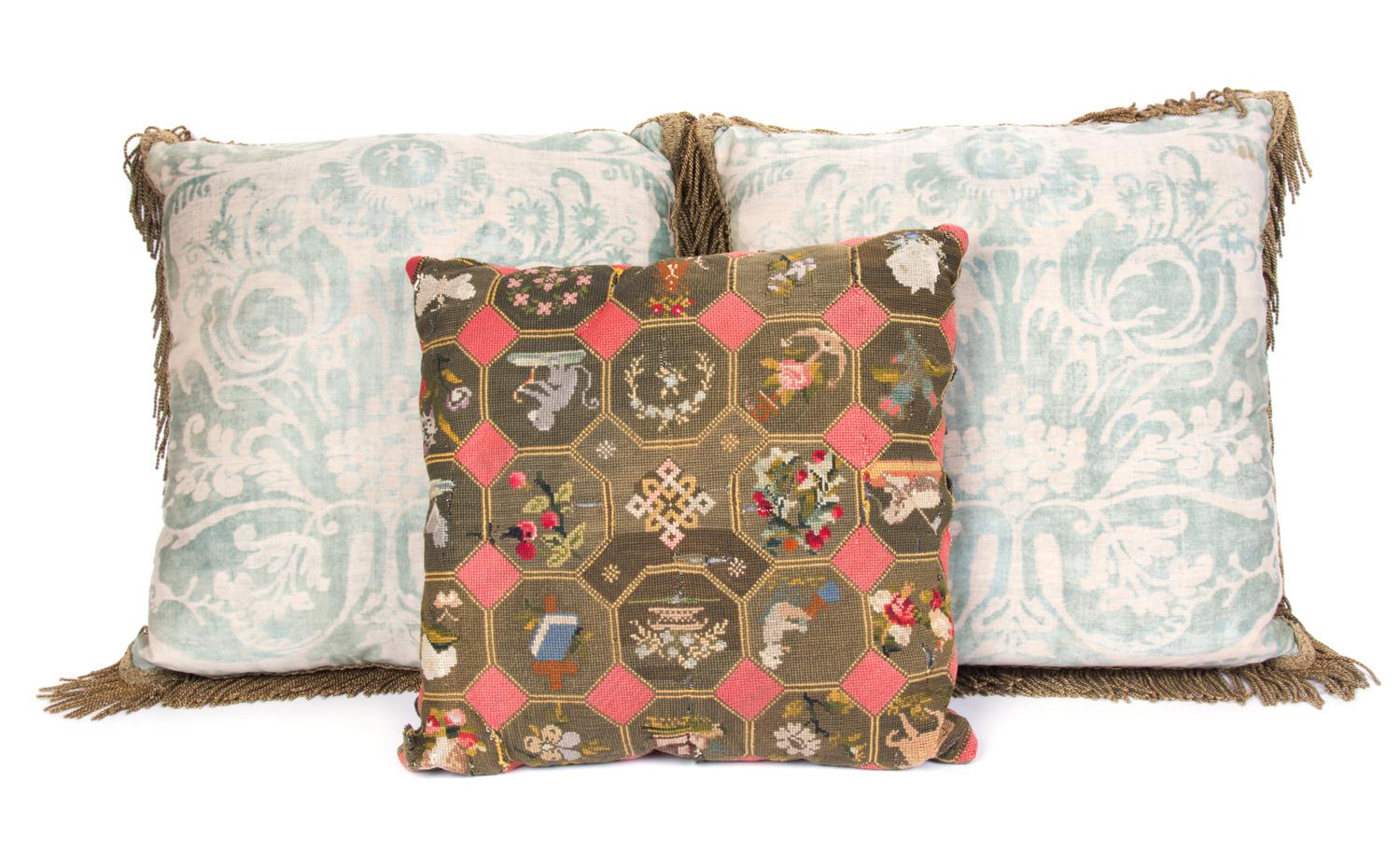 A Group of Twelve Pillows Largest 24 x 24 inches.