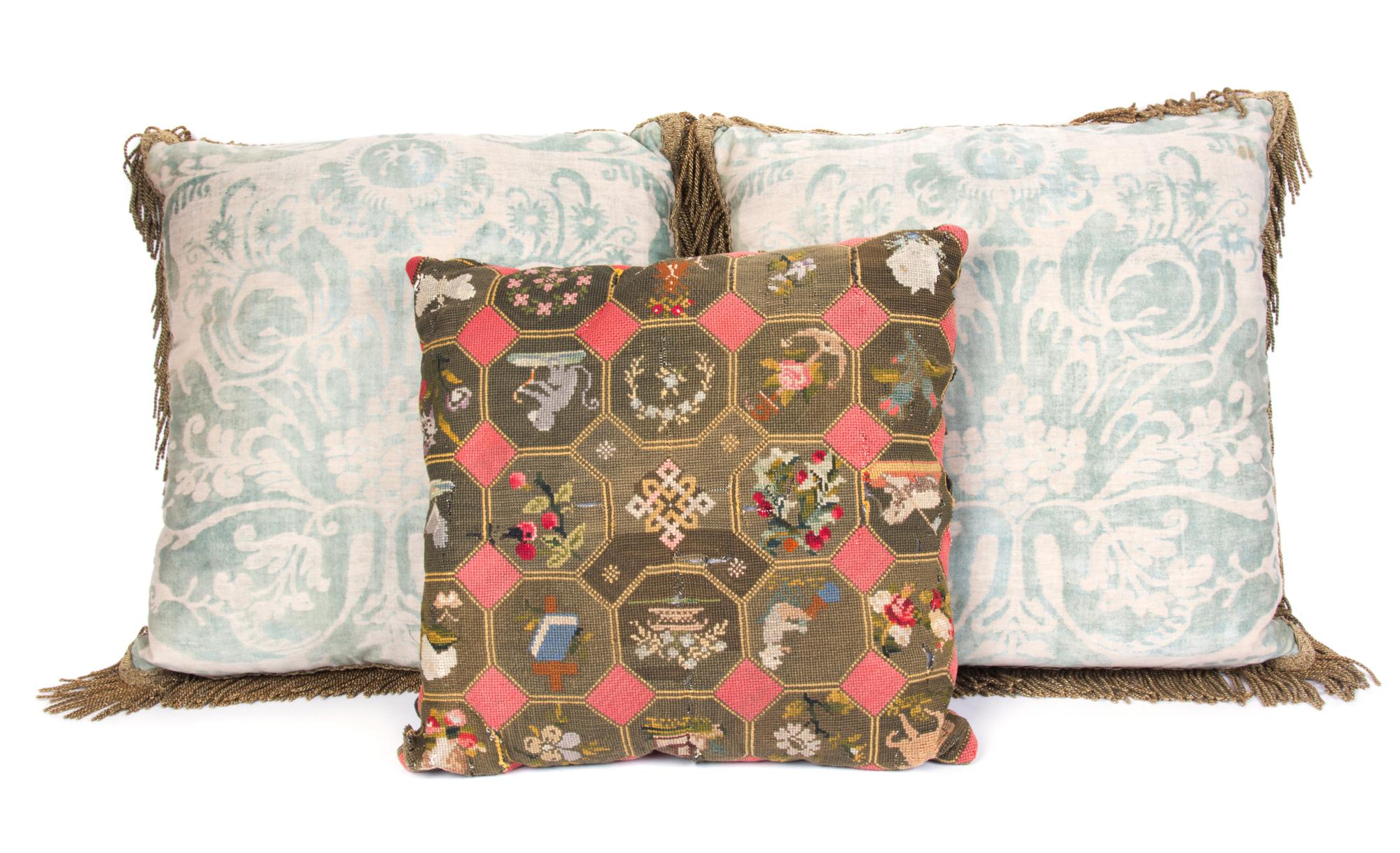 A Group of Twelve Pillows Largest 24 x 24 inches.