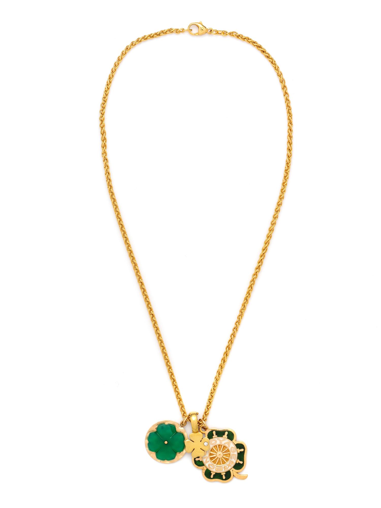 YELLOW GOLD CHARM NECKLACE