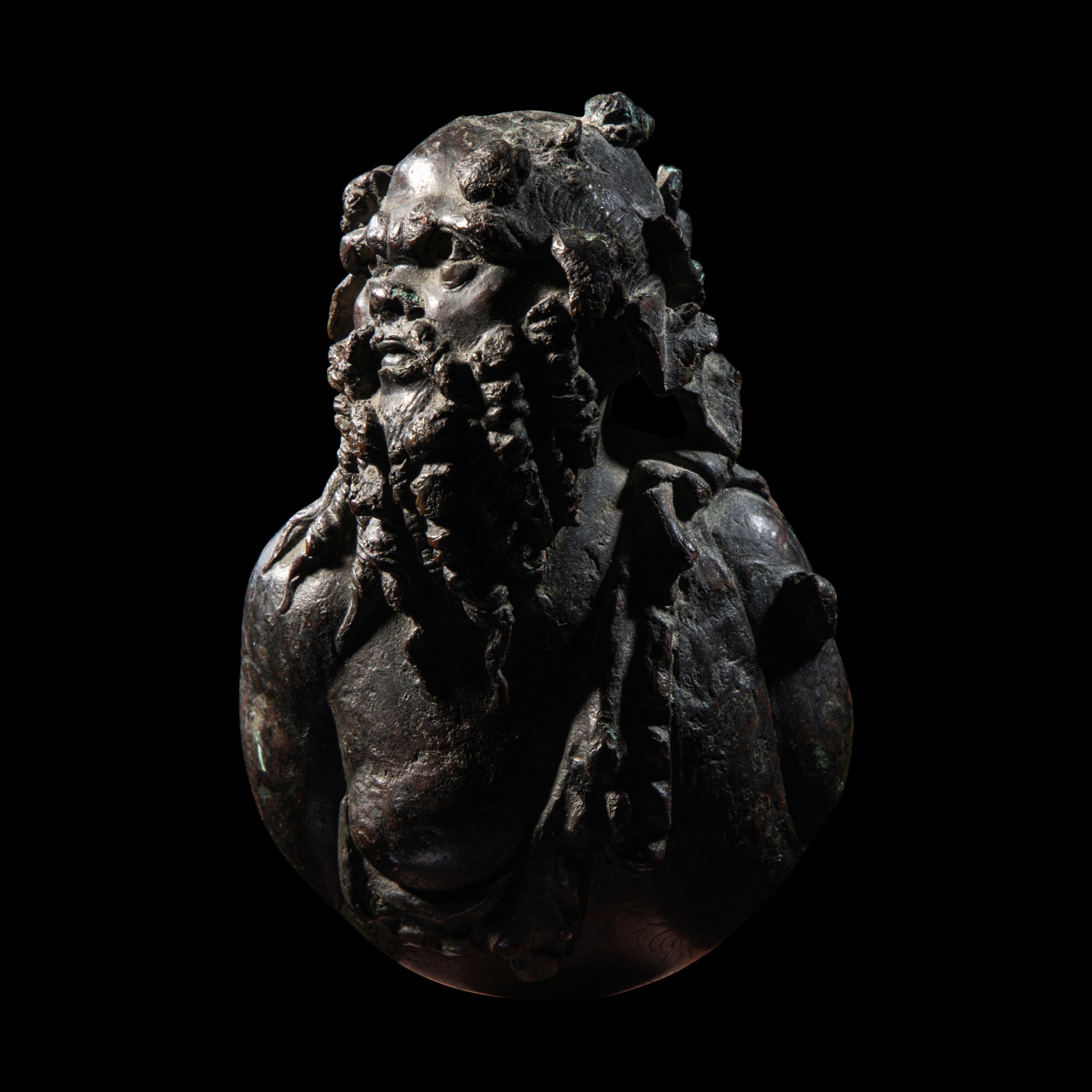 A Roman Bronze Silenus Applique