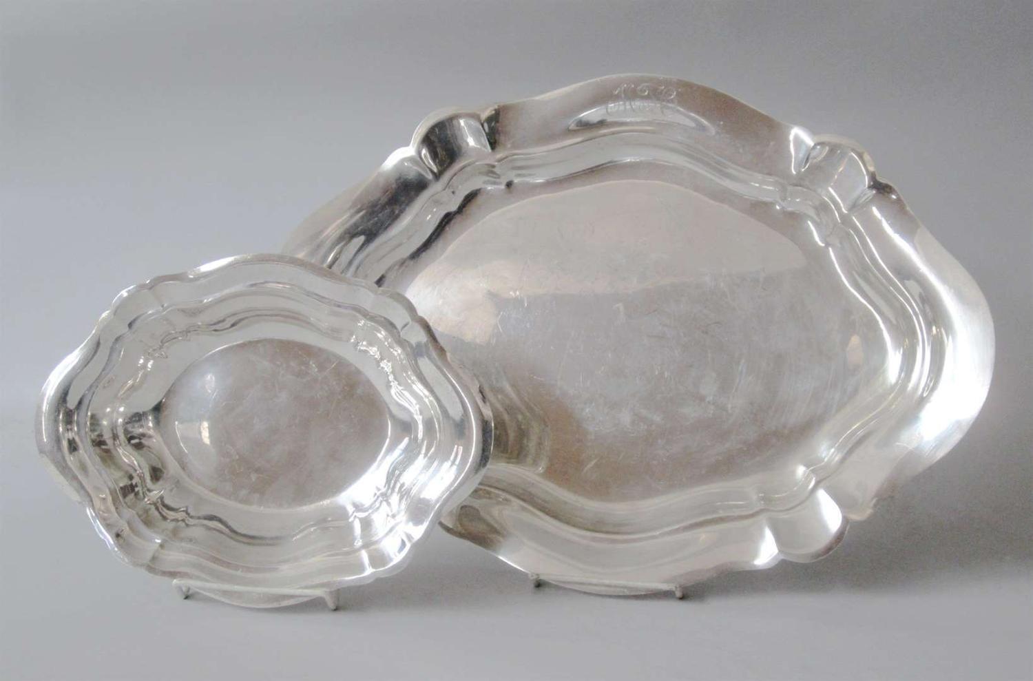 Sterling silver tray and a sterling silver vegetable dish reed & barton, taunton, ma, 20th century