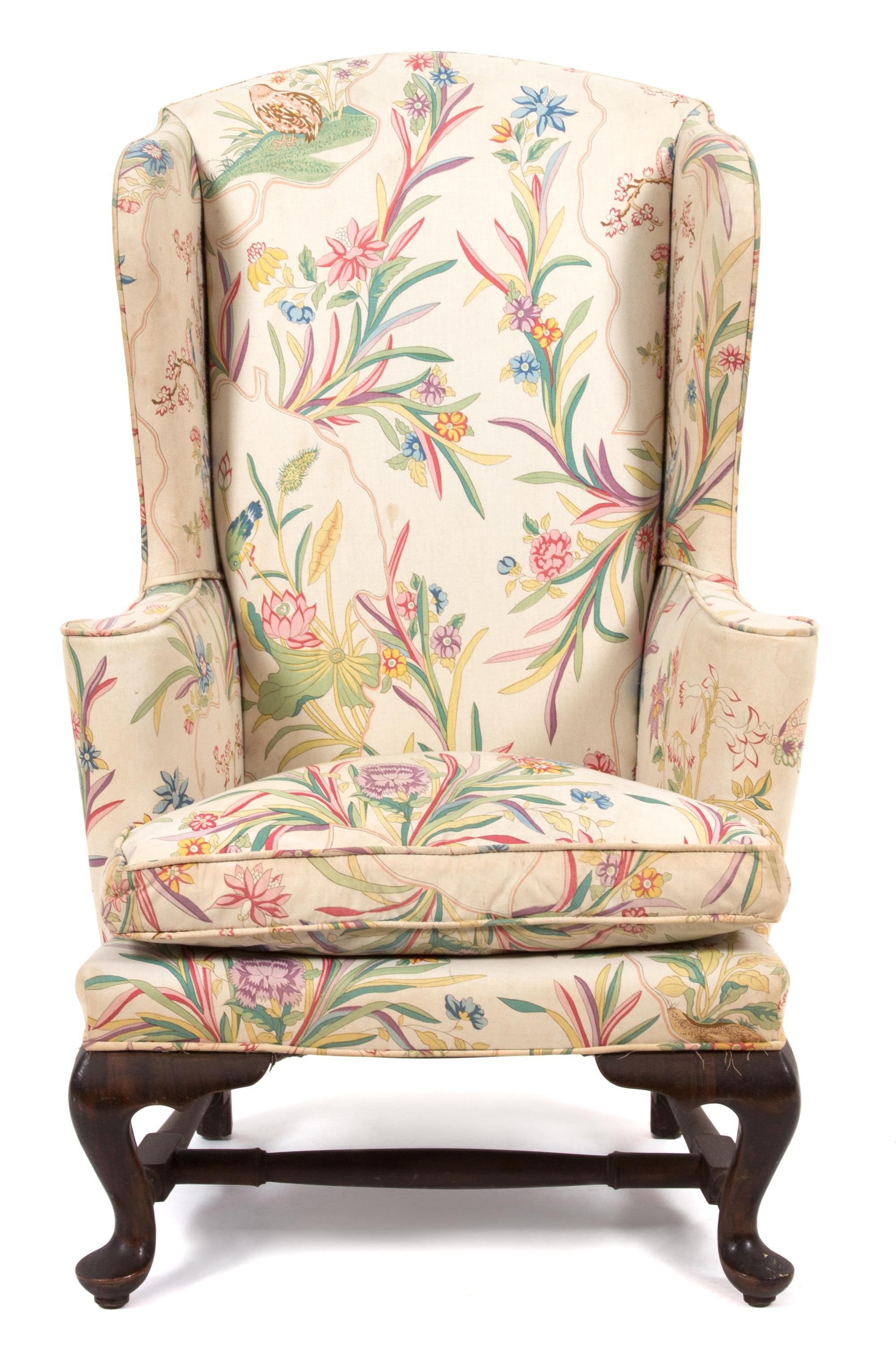 A William & Mary Style Diminutive Wing Chair Height 34 inches. — 19TH CENTURY