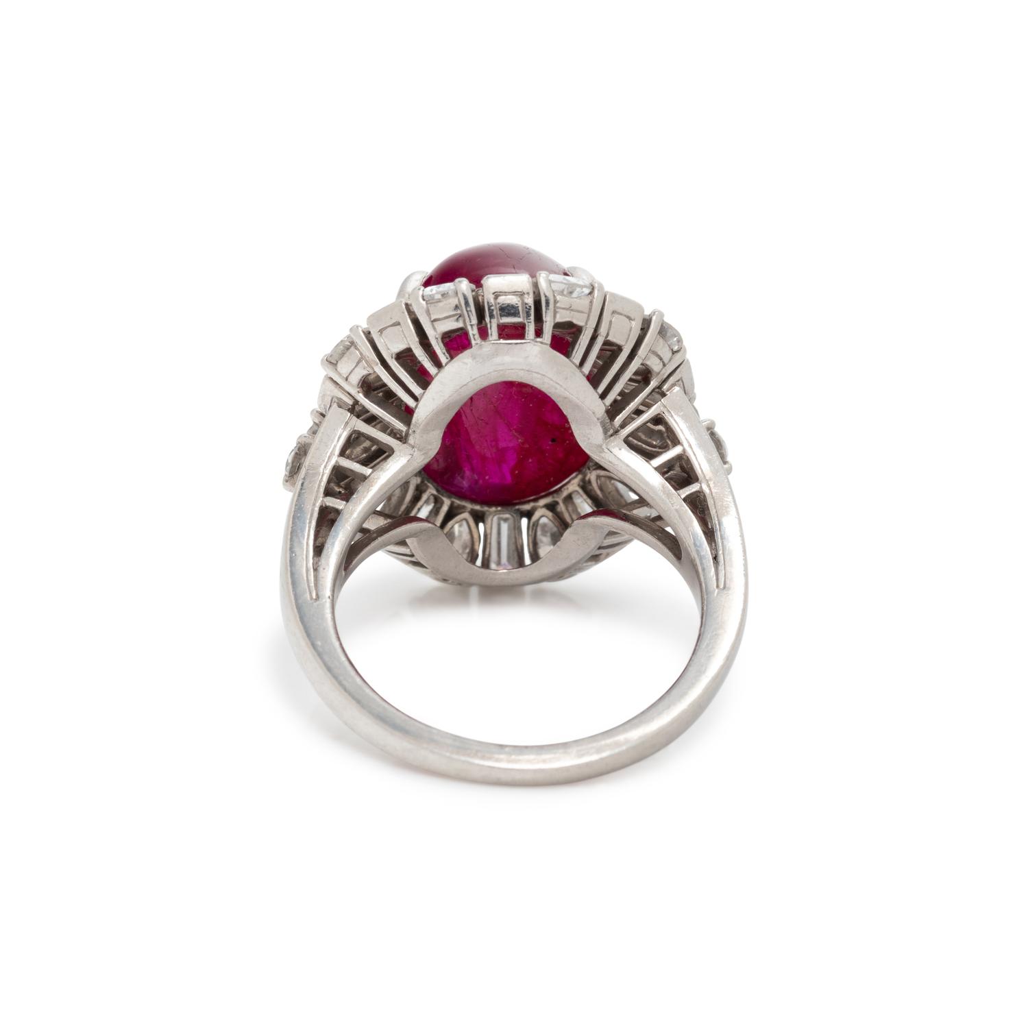 OSCAR HEYMAN, BURMESE RUBY AND DIAMOND RING