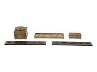 Four Tiffany Studios Bronze Desk Accessories