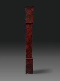 A Grain Paint Decorated Tall Case Clock