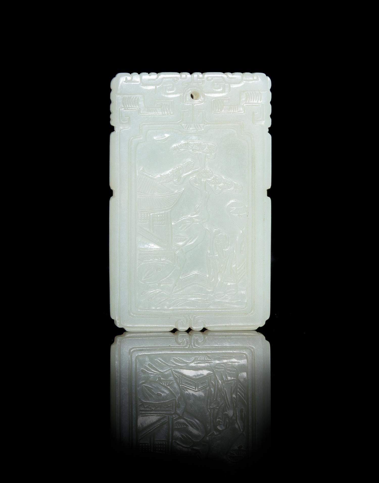 A Carved White Plaque Length 2 3/8 inches. — 18TH/19TH CENTURY
