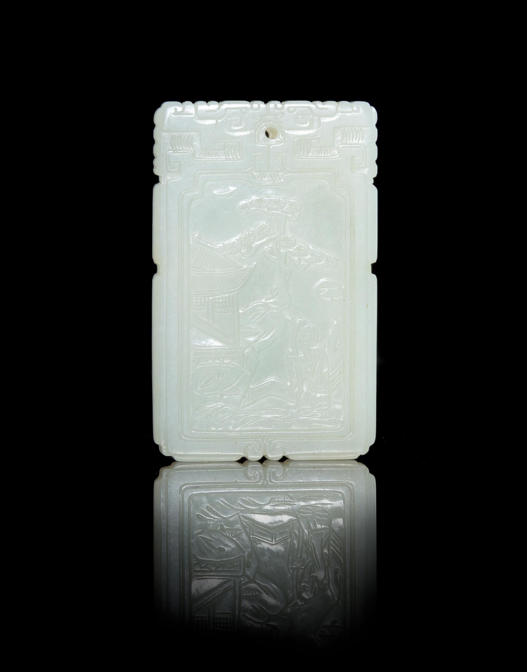 A Carved White Plaque Length 2 3/8 inches. — 18TH/19TH CENTURY