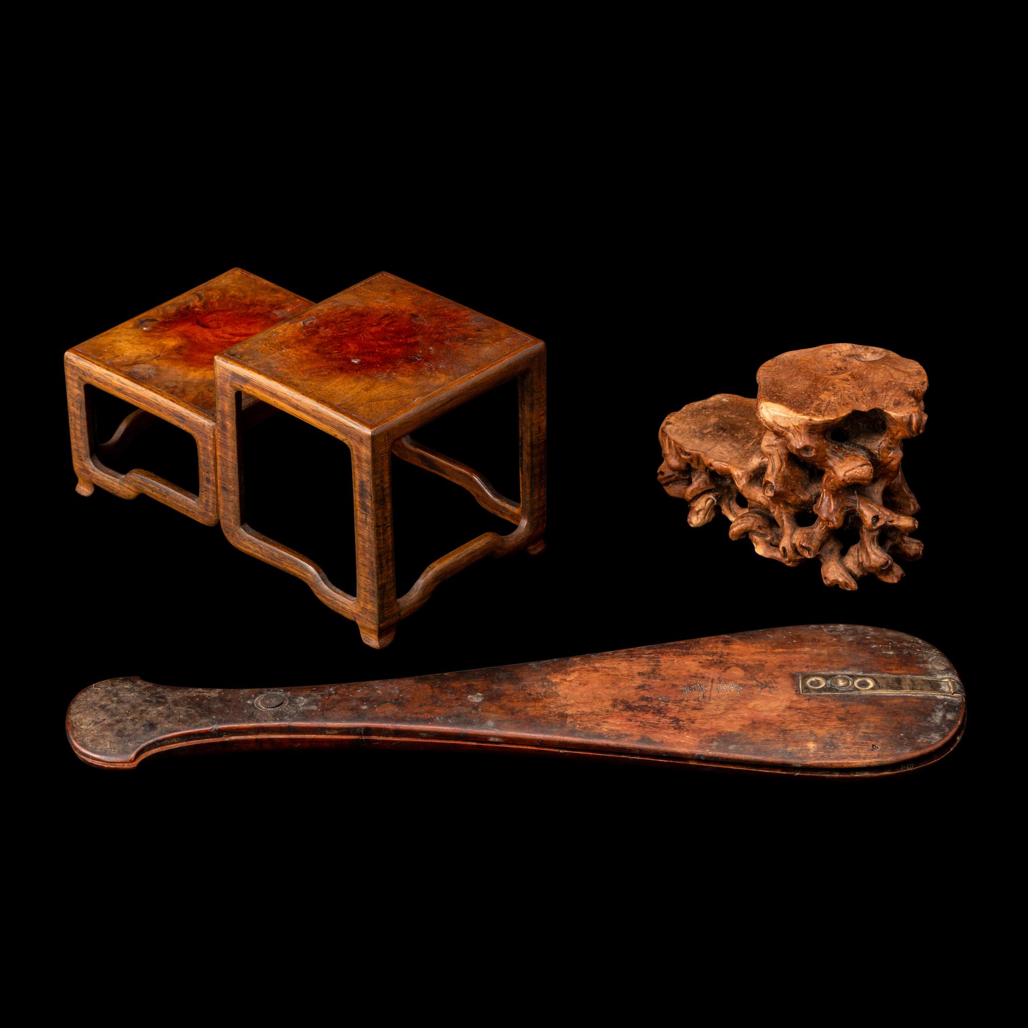 Three Chinese Wood Scholar's Objects