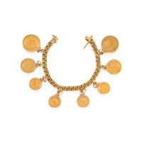 YELLOW GOLD COIN CHARM BRACELET