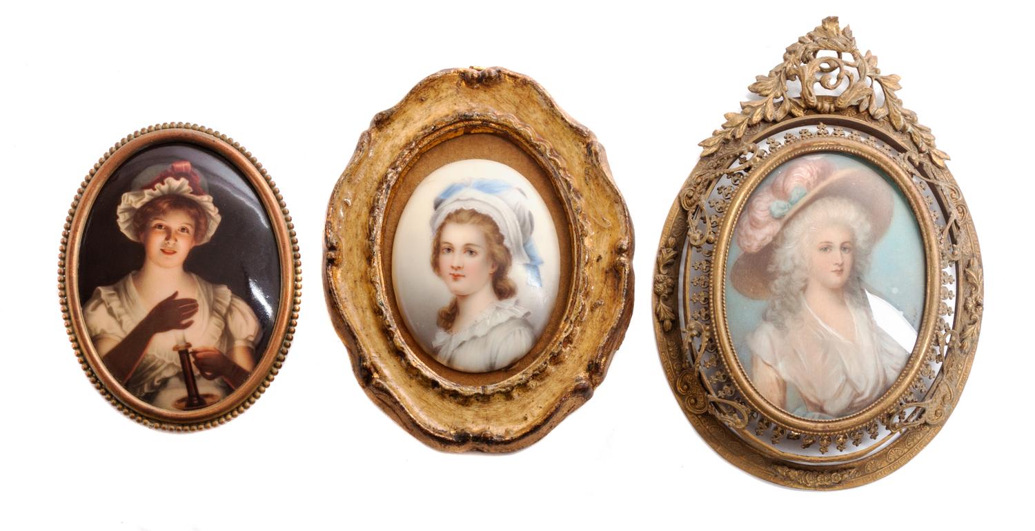 Two Continental Porcelain Plaques Height of tallest overall 5 3/4 inches.
