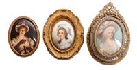 Two Continental Porcelain Plaques Height of tallest overall 5 3/4 inches.