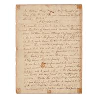 [War of 1812] Manuscript Copy of the Proclamation of Armistice, Issued by Future President William Henry Harrison During the War of 1812