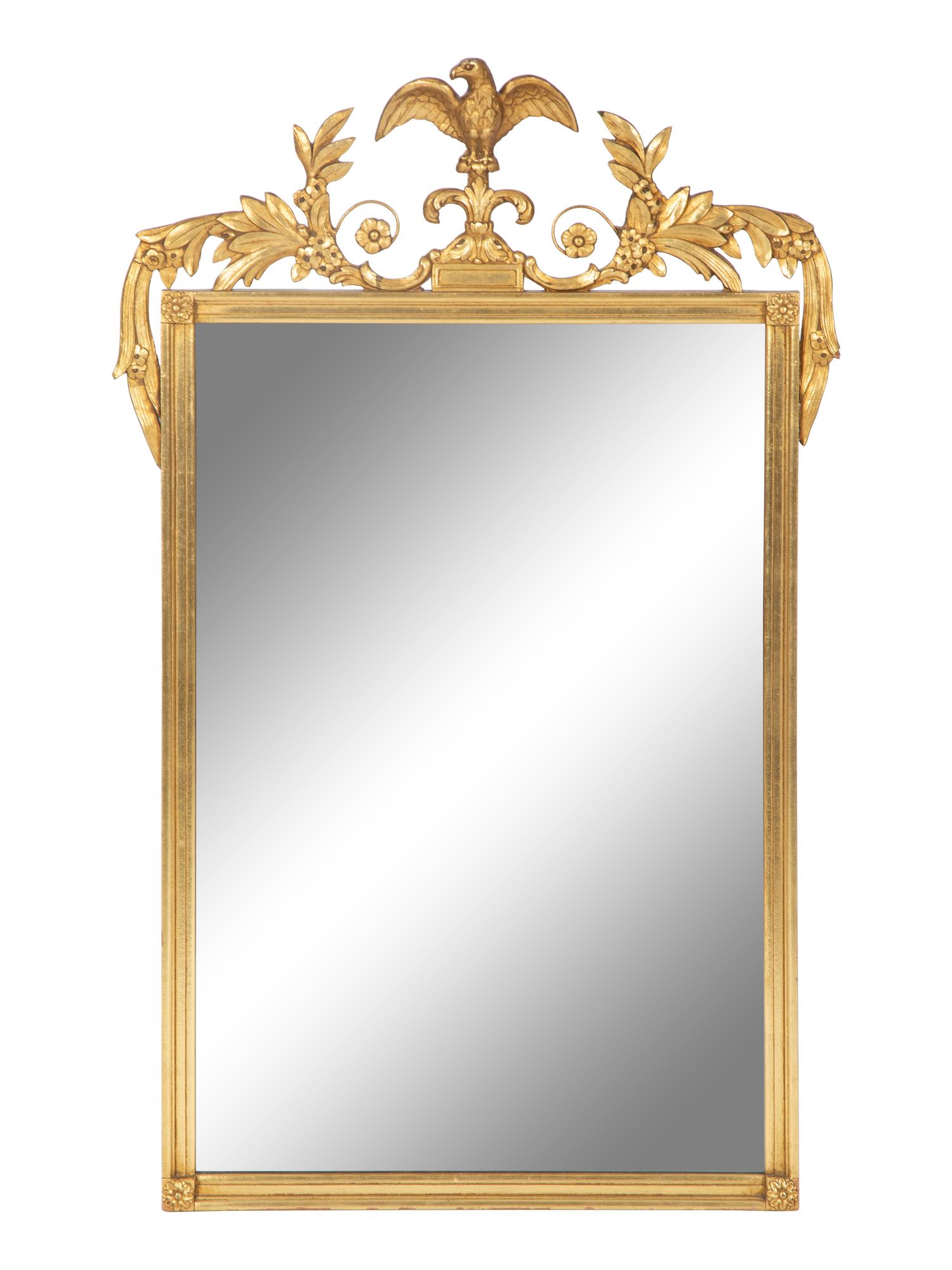 A Neoclassical Style Giltwood Mirror