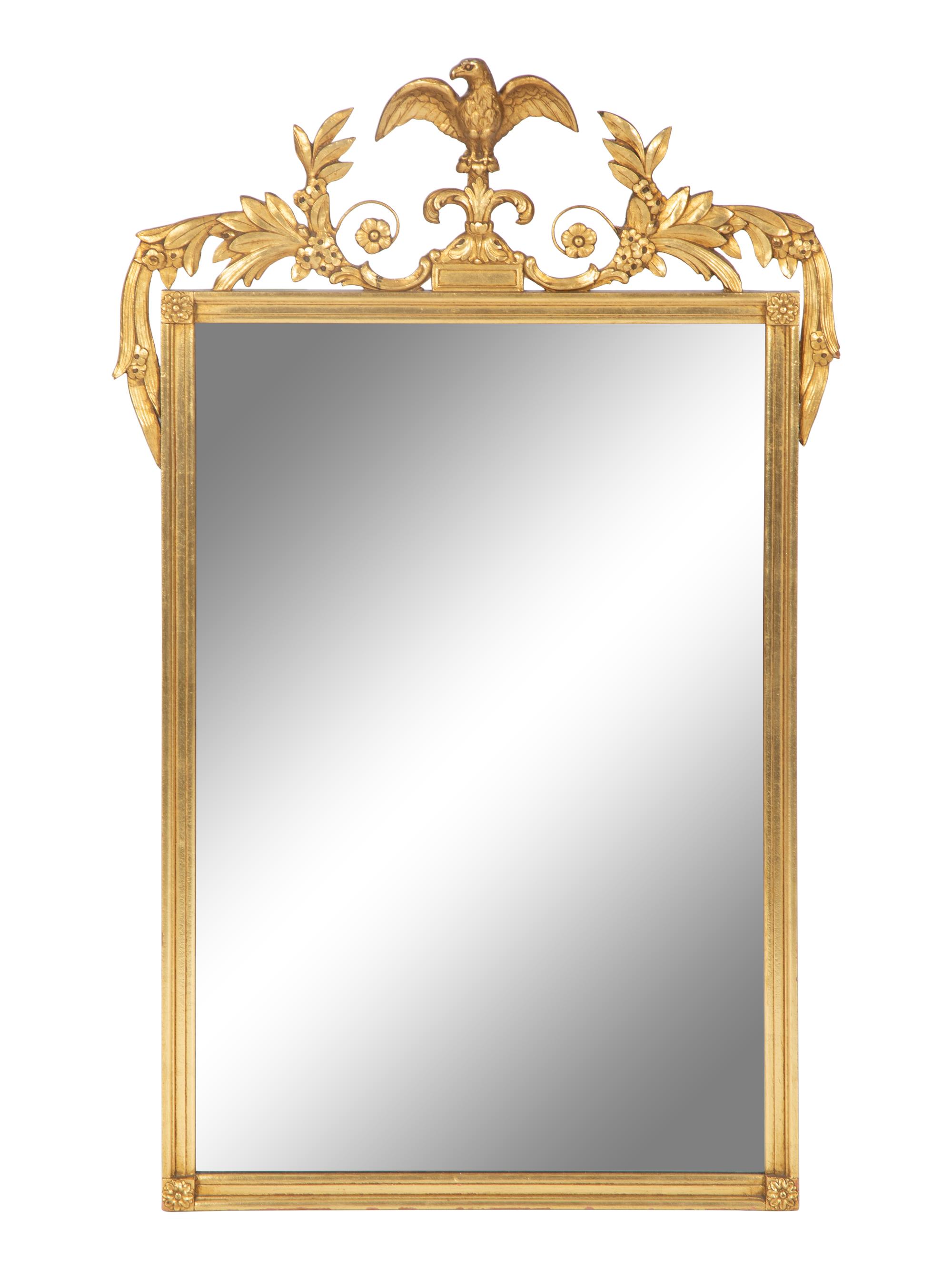 A Neoclassical Style Giltwood Mirror