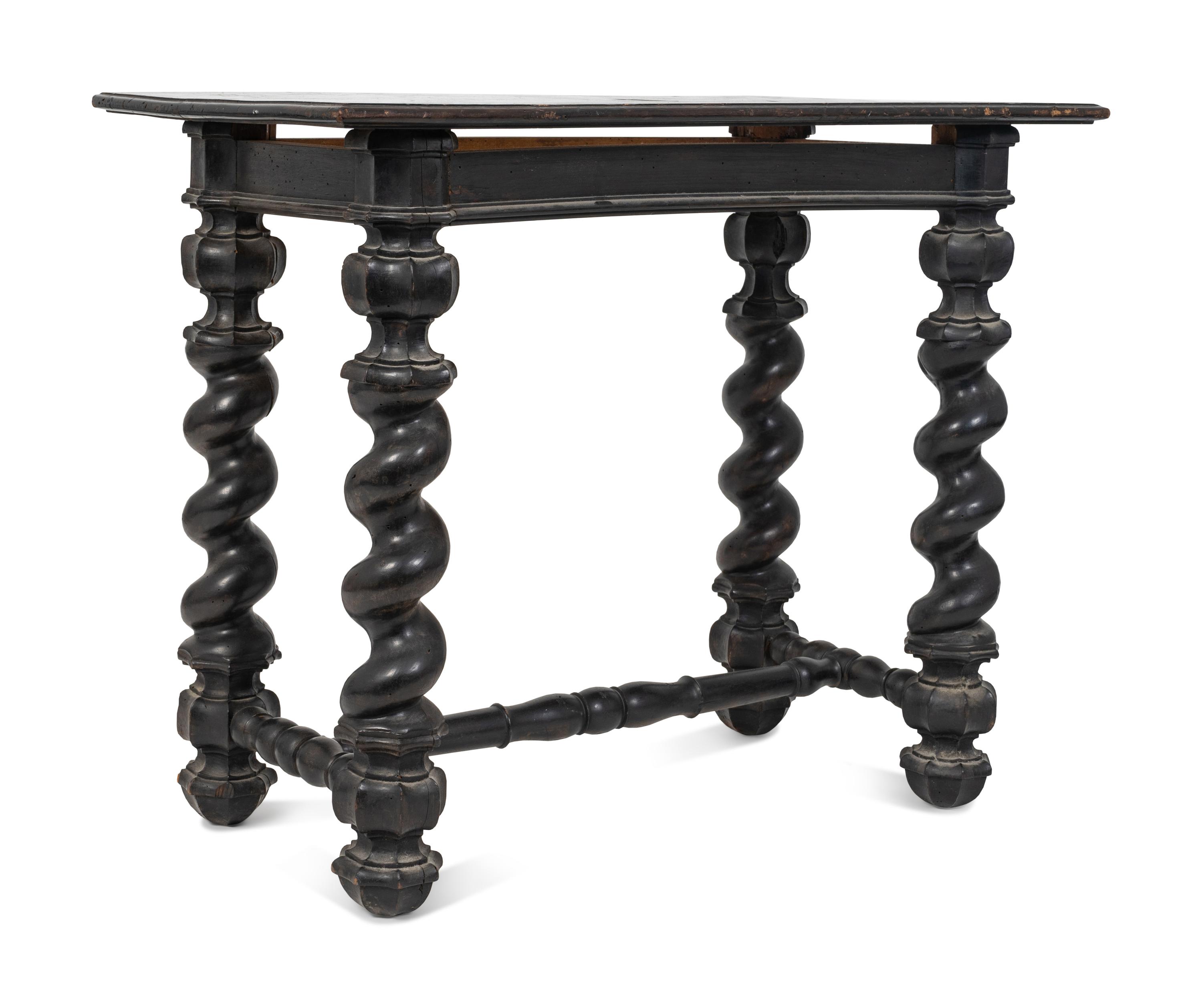 An Italian Baroque Style Walnut Table — 18TH CENTURY