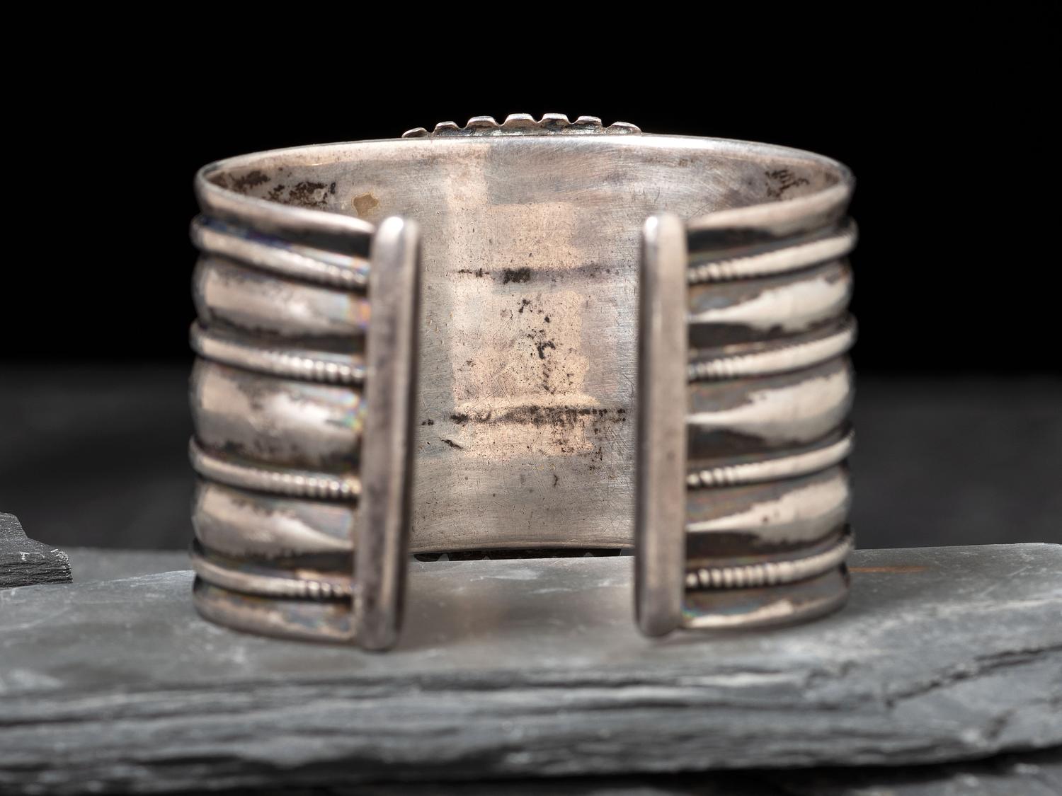 Navajo Ingot and Turquoise Cuff Bracelet, with Maltese Cross, Collected by Hoffman Birney (1891-1958)