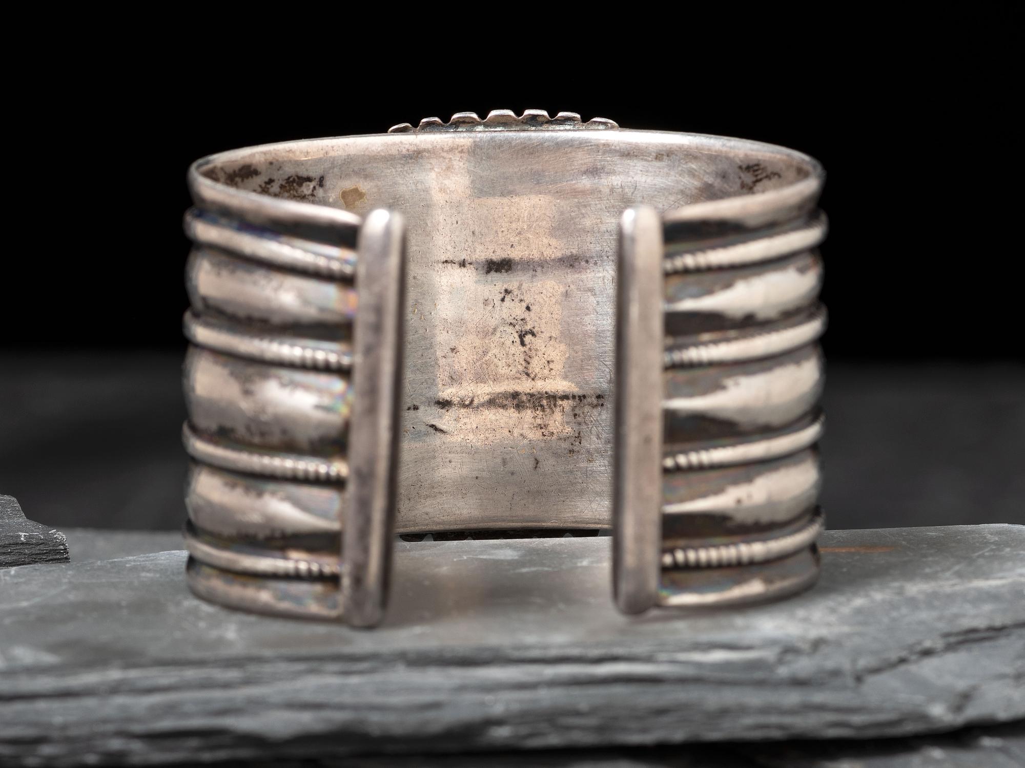 Navajo Ingot and Turquoise Cuff Bracelet, with Maltese Cross, Collected by Hoffman Birney (1891-1958)