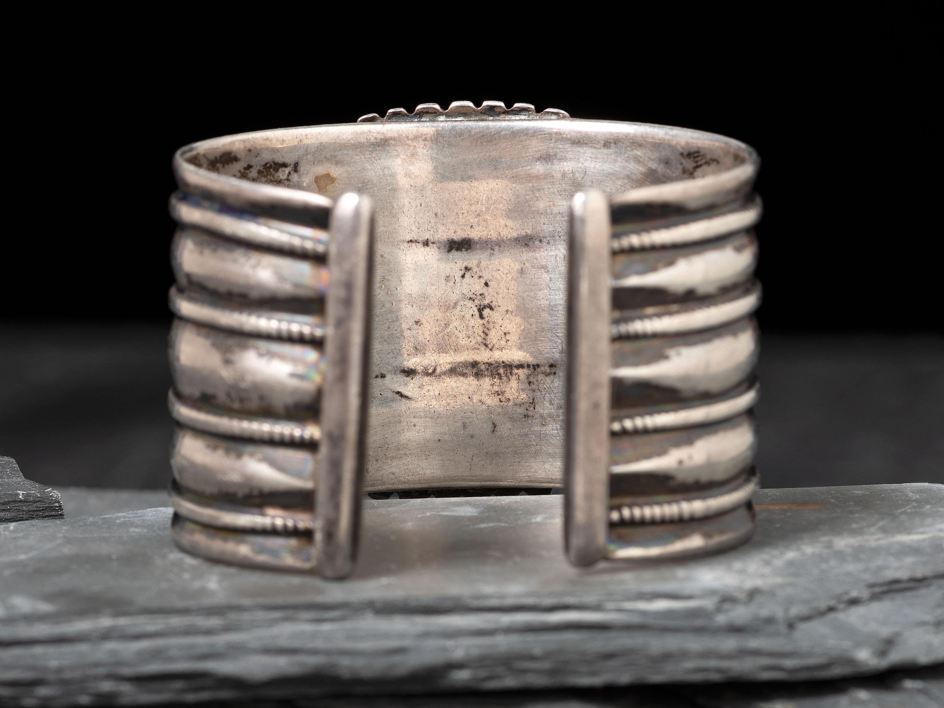 Navajo Ingot and Turquoise Cuff Bracelet, with Maltese Cross, Collected by Hoffman Birney (1891-1958)