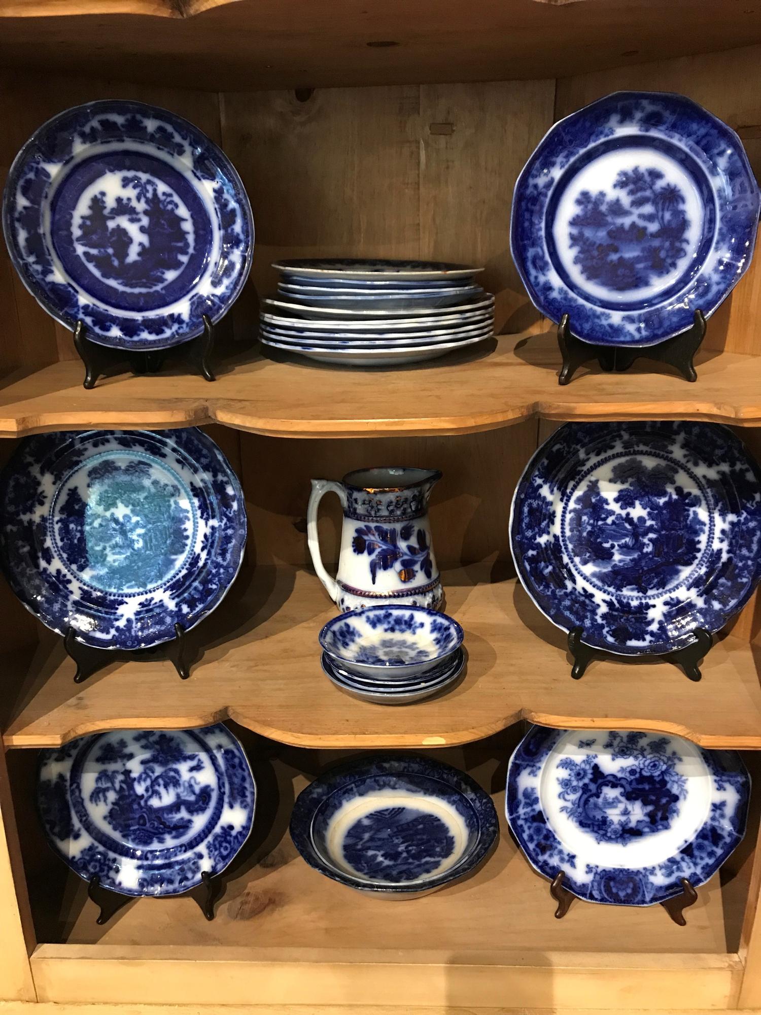 A Miscellaneous Group of English Flow Blue Ceramics