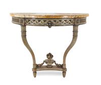 A Neoclassical Style Painted Marble-Top Console Table