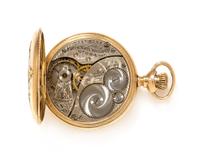 A 14 Karat Tricolor Hunter Case Pocket Watch, Elgin, Circa 1906, 20.10 dwts.