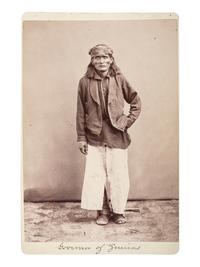 [NATIVE AMERICANS]. Cabinet card featuring Zuni Governor Sate Sa. Ca 1874.