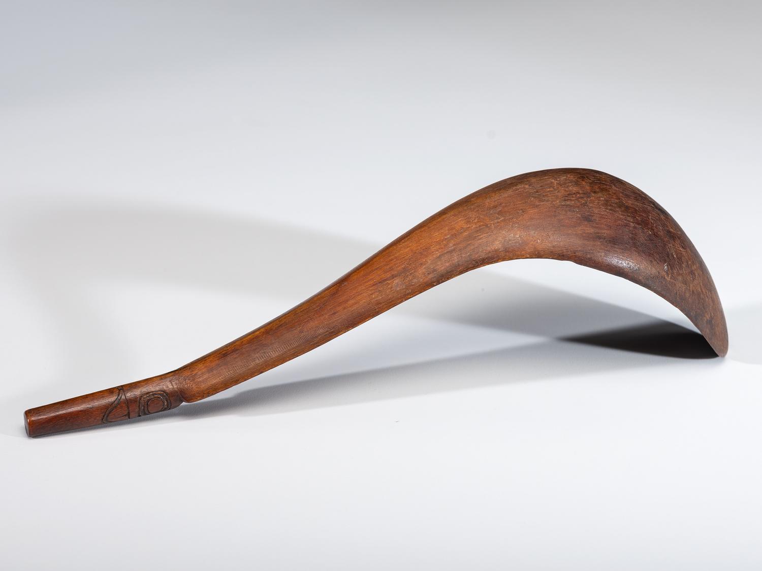 Northwest Coast Mountain Sheep Horn Carved Ladle