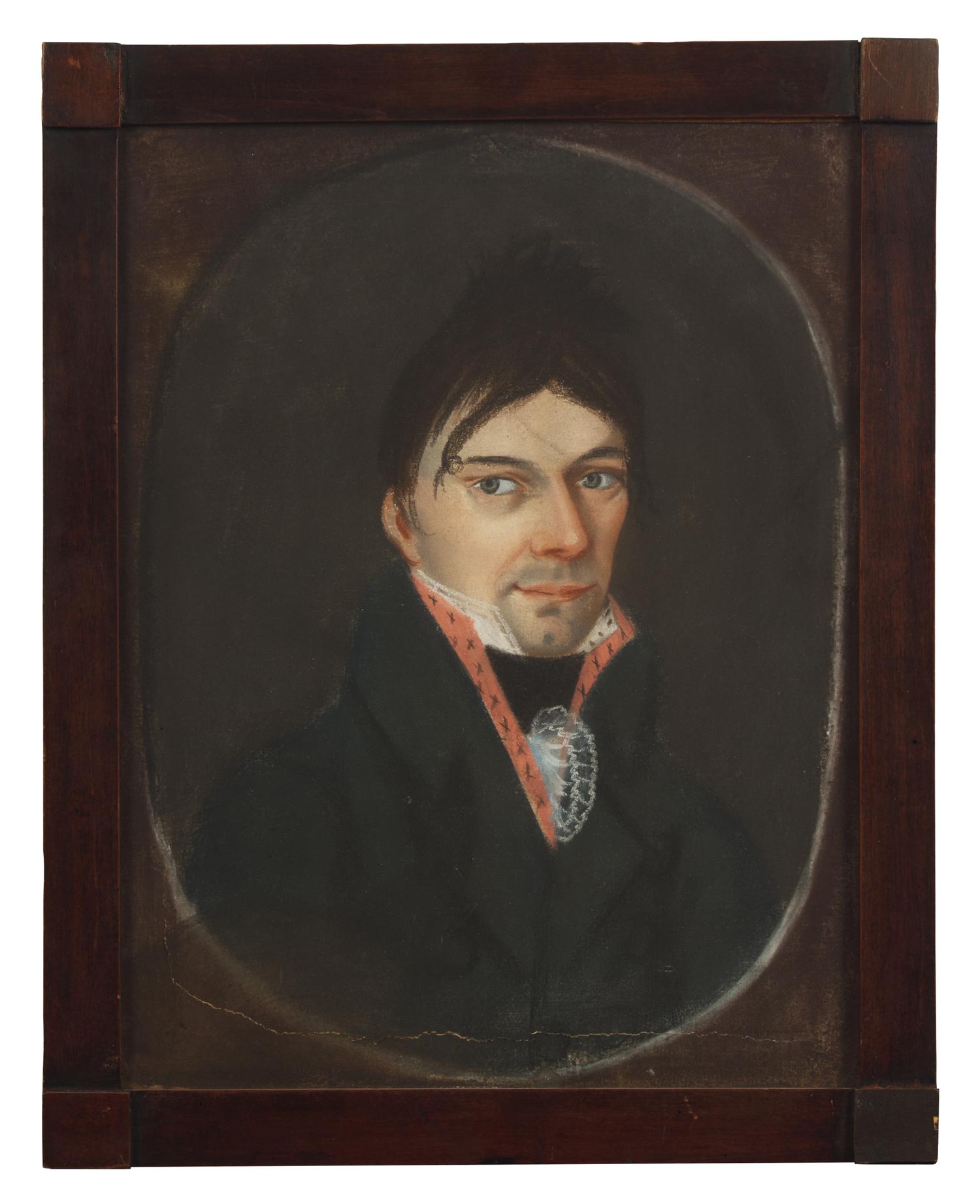 German School 19th Century, A Small Portrait of a Man Named Carl Brand