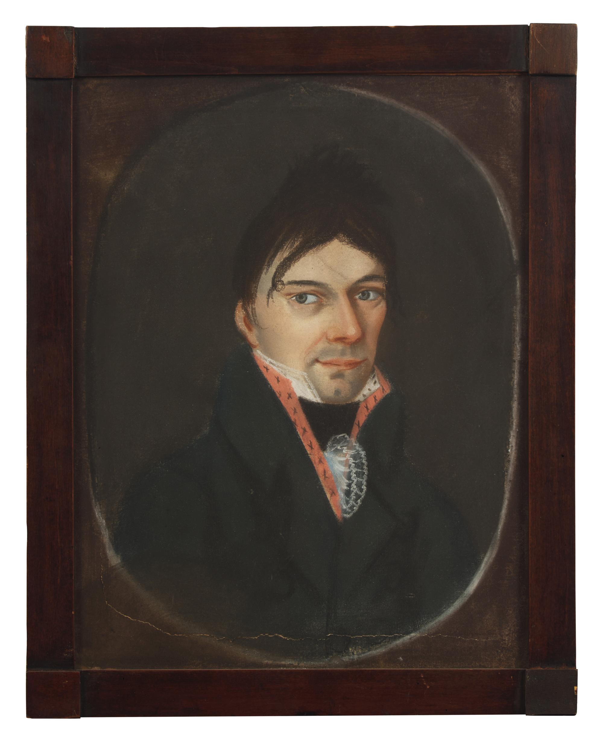 German School 19th Century, A Small Portrait of a Man Named Carl Brand
