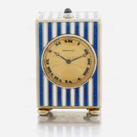 An argentium repeater desk clock, Tiffany & Company