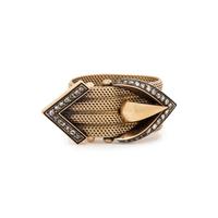 YELLOW GOLD, DIAMOND AND ENAMEL BELT MOTIF RING