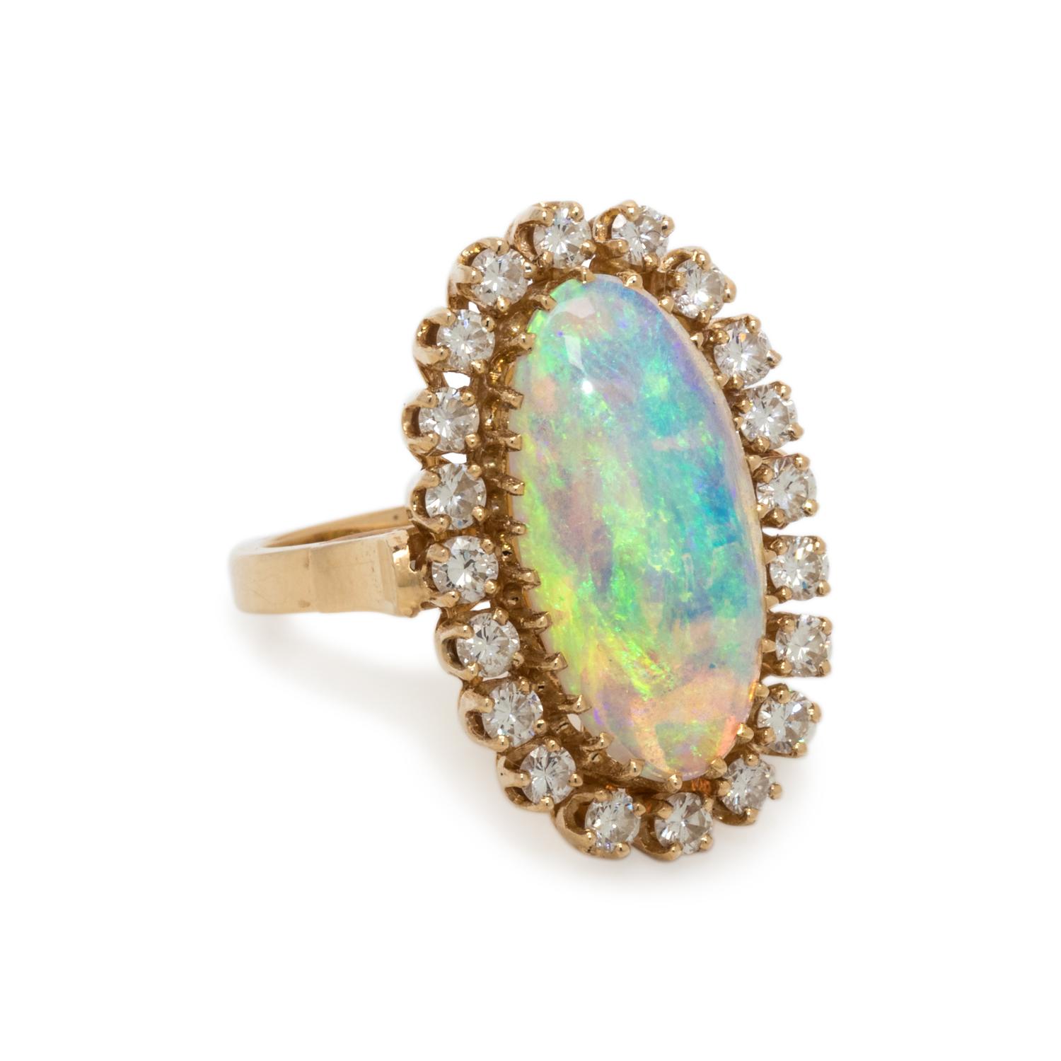 OPAL AND DIAMOND RING