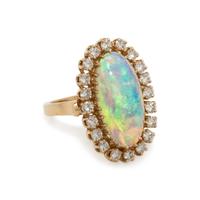 OPAL AND DIAMOND RING