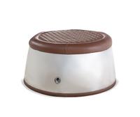 A Polished Aluminum "Aviator" Ottoman