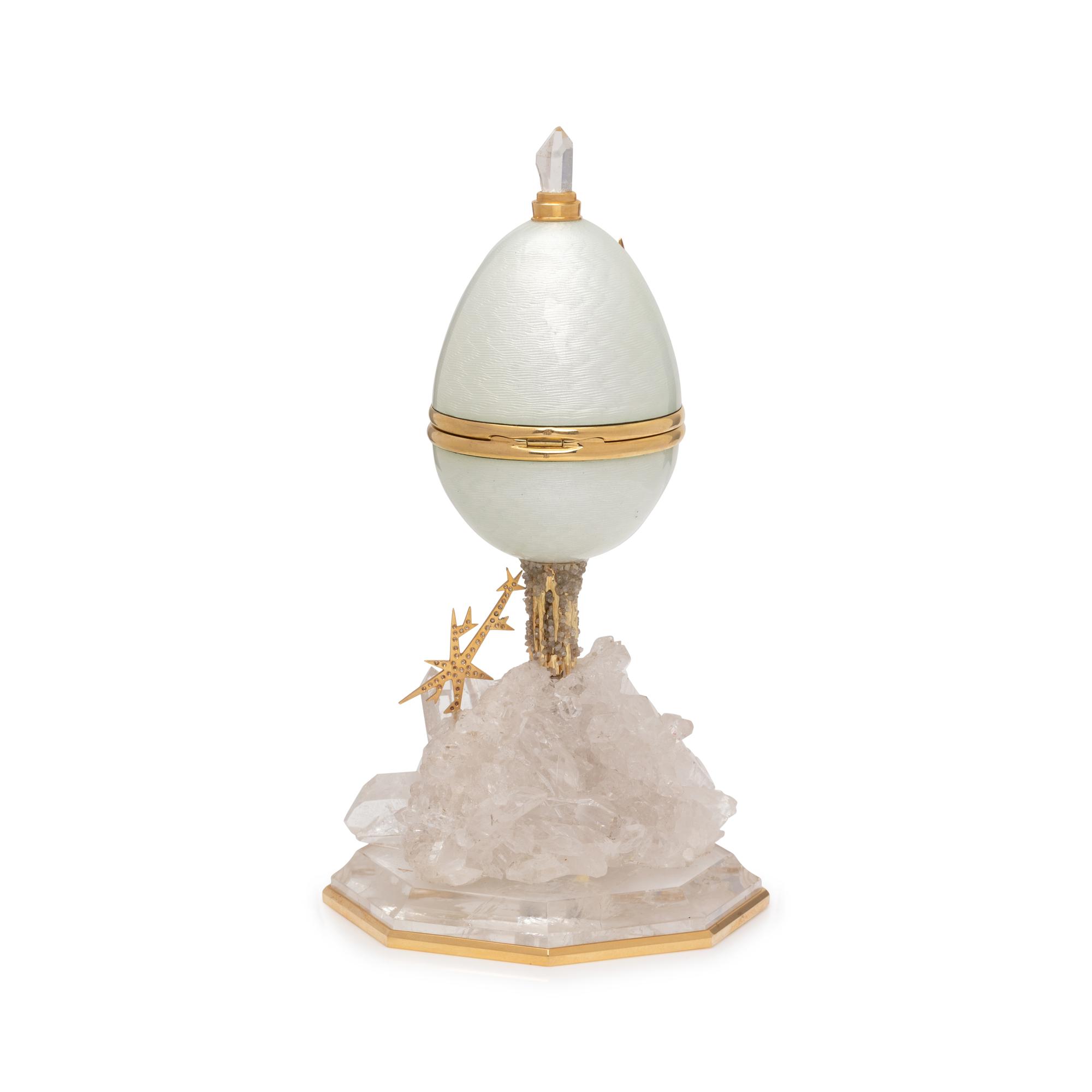 MANFRED WILD, YELLOW GOLD, DIAMOND, ENAMEL AND MULTIGEM 'WINTER EGG'