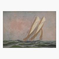 Antonio Jacobsen (American-Danish, 1850-1921) — Single Yacht Facing Right