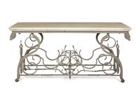 A French Wrought Iron Pastry Table with Honed Carrara Marble Top