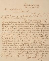 [ENSLAVEMENT & ABOLITION]. 2 letters from J. W. McConaughy of Little Rock, AR, to the C.J. McRae.