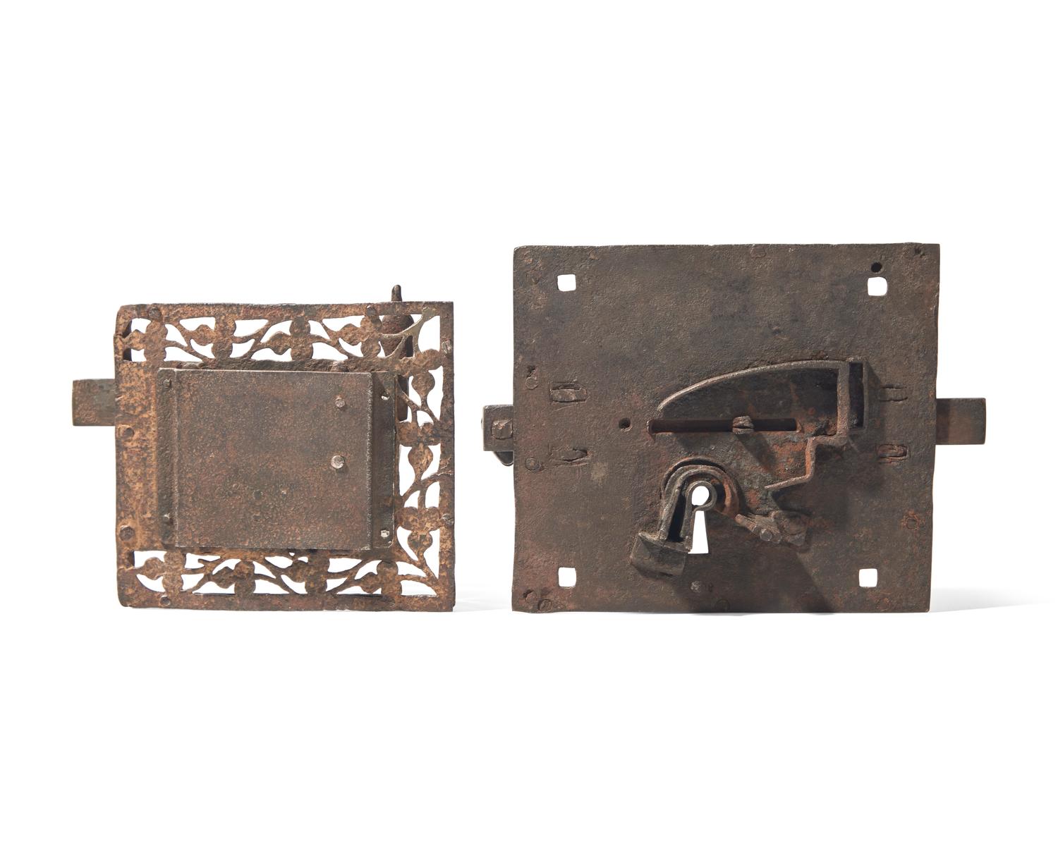 Two Wrought Iron Lock Plates, French, 16th Century