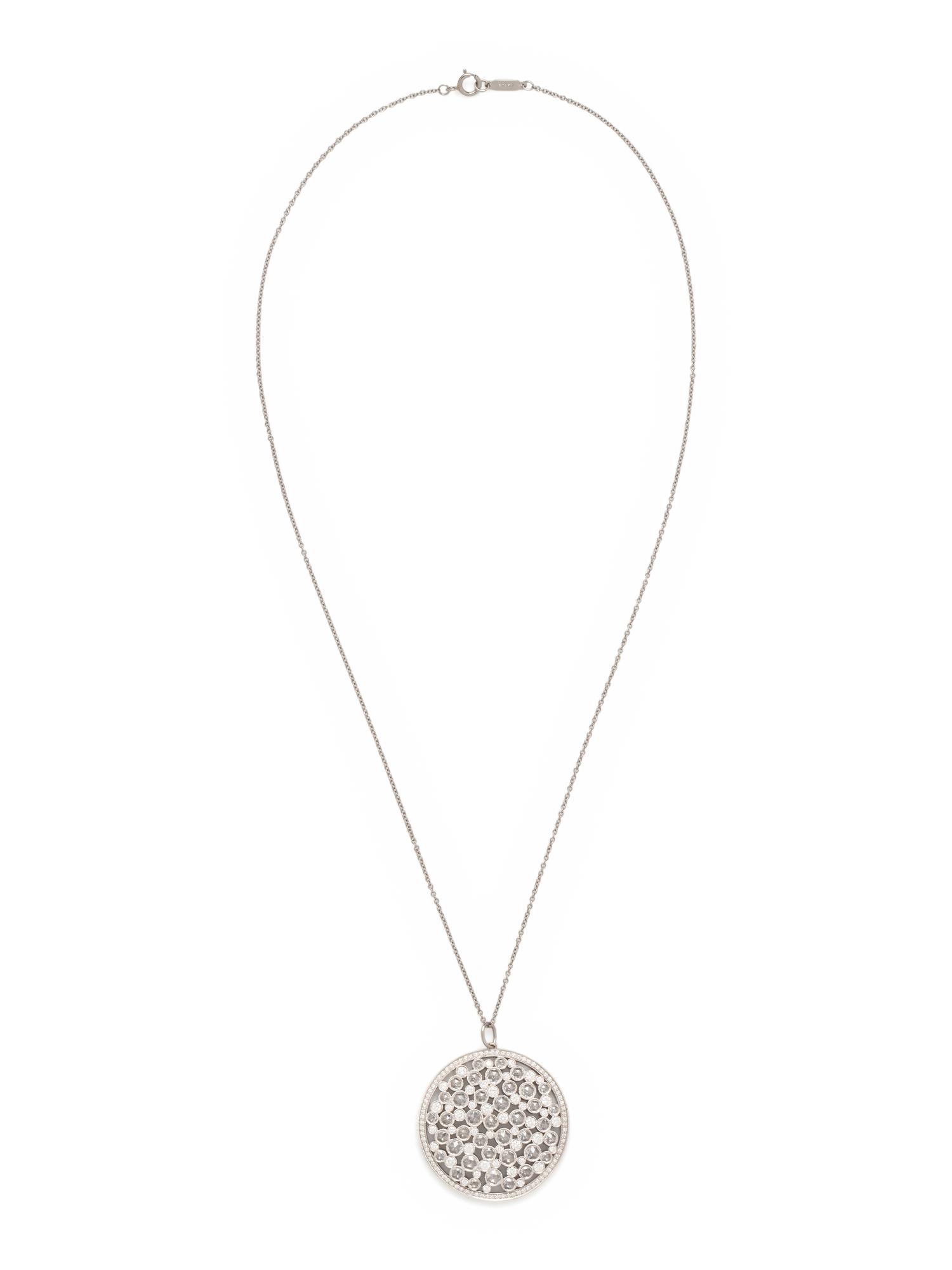 TIFFANY & CO., PLATINUM AND DIAMOND 'COBBLESTONE' PENDANT/NECKLACE